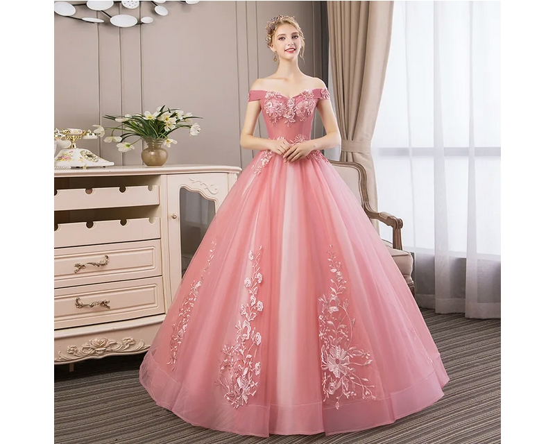 Elegant Boat Neck Luxury Lace Embroidery for sale online in USA for US $63 Free Shipping