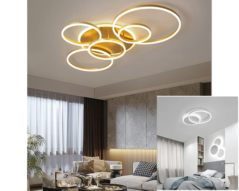 Gold White Modern LED Chandelier Lighting For Living Study Room for sale online in USA for US $62 Free Shipping