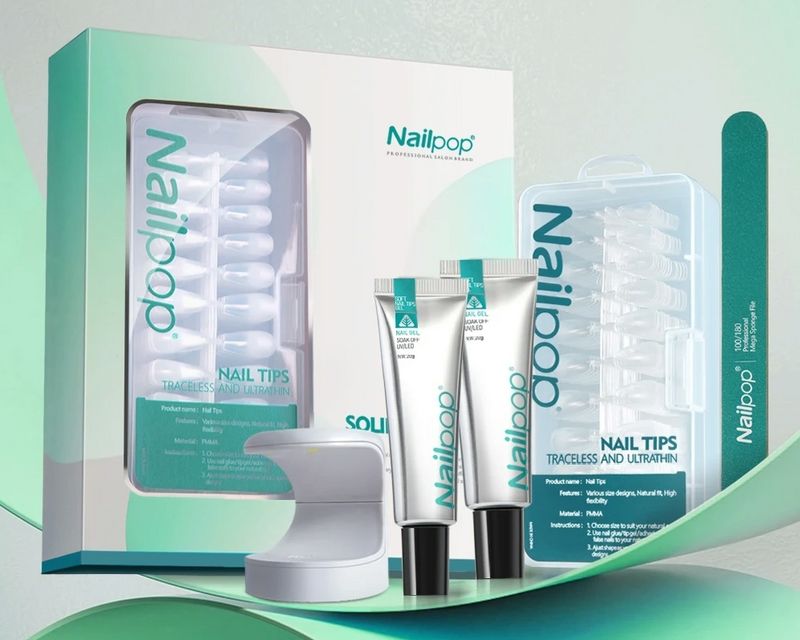 Nailpop Nail Tips and Glue Gel Nail Kit for sale online in USA for US $18 Free Shipping