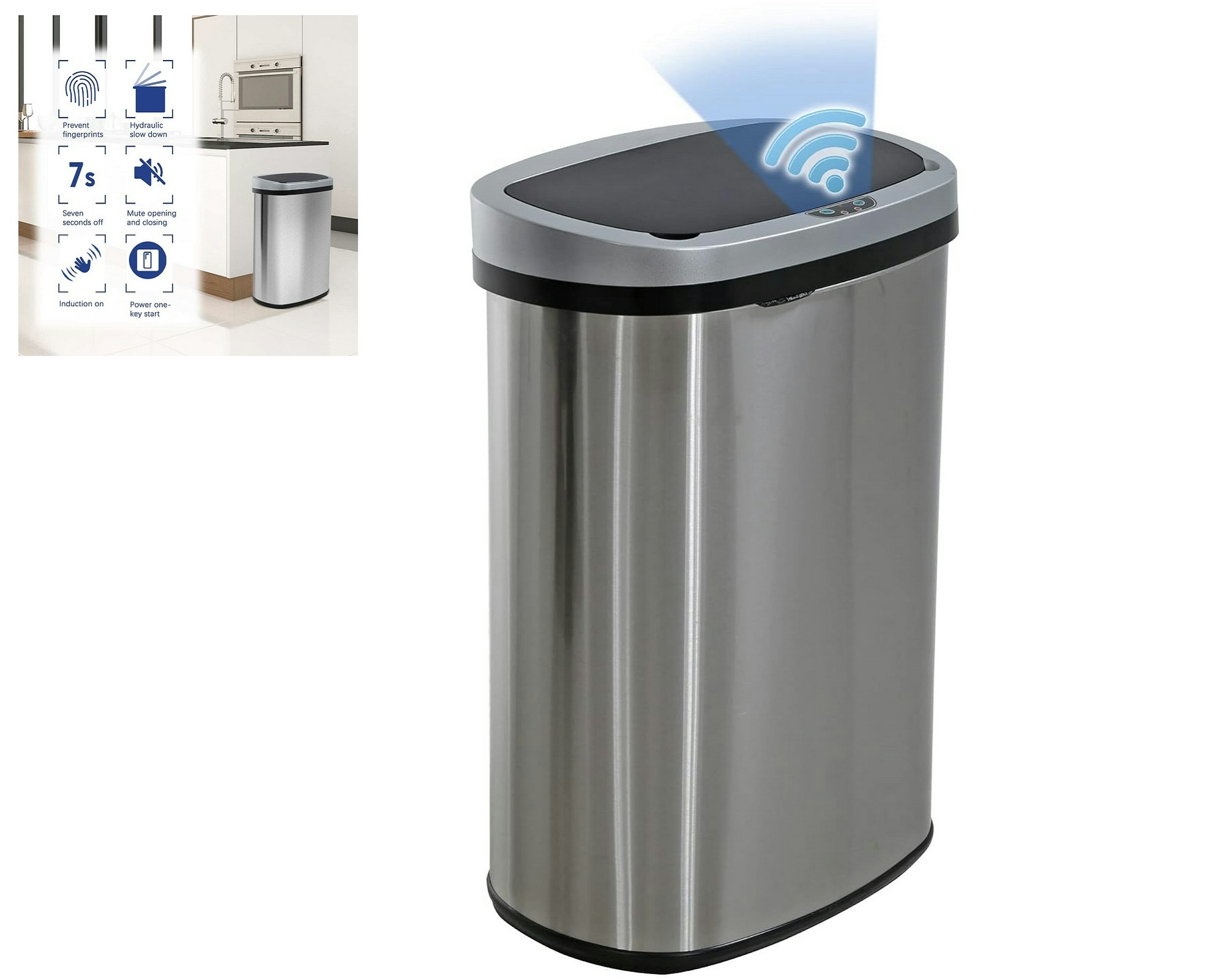 Kitchen Trash Can with Lid for sale online in USA for US $31 Free Shipping