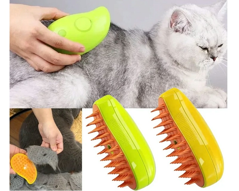 Steamy Pet Brush 3-in-1 Self-Cleaning Grooming Tool for sale online for US $4 with Free Shipping