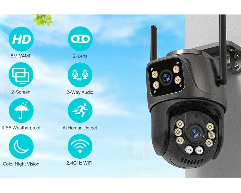 Camera Outdoor 4MP Dual Lens for sale online in USA for US $23 Free Shipping