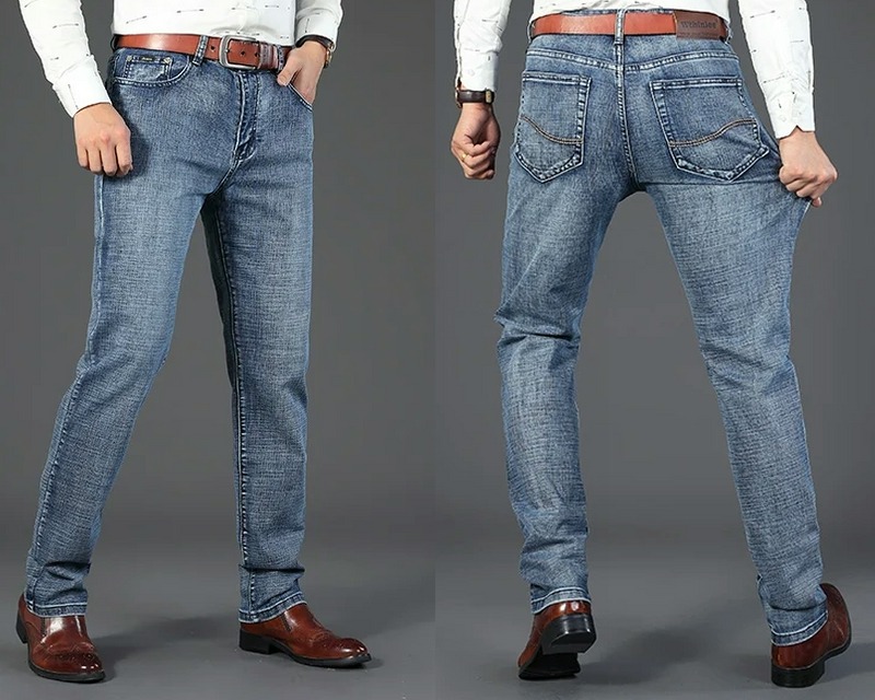 Men’s Jeans Casual Straight Stretch for sale online in USA for US $11 Free Shipping