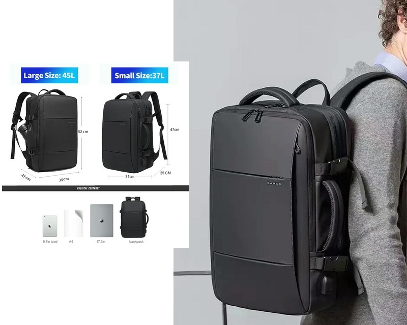 Travel Backpack Men Expandable USB Bag Large Capacity for sale online in USA for US $36 Free Shipping