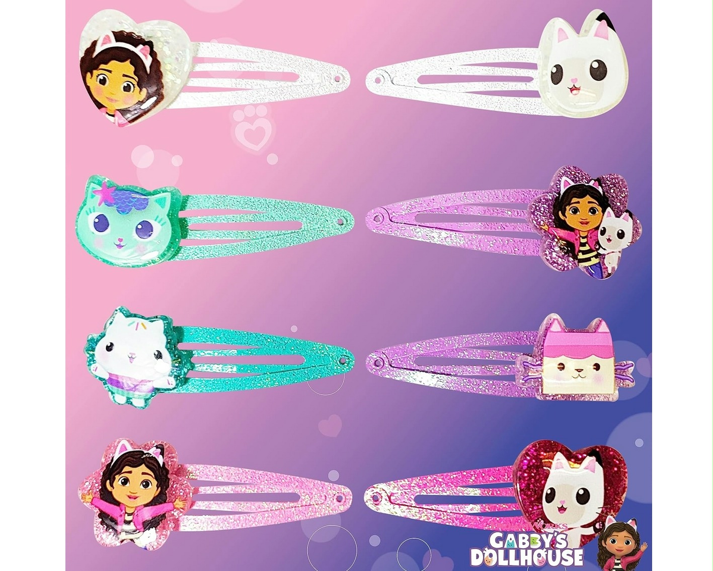 Gabby’s Dollhouse Kids Hair Clips 8pcs for sale online in USA for US $9 Free Shipping