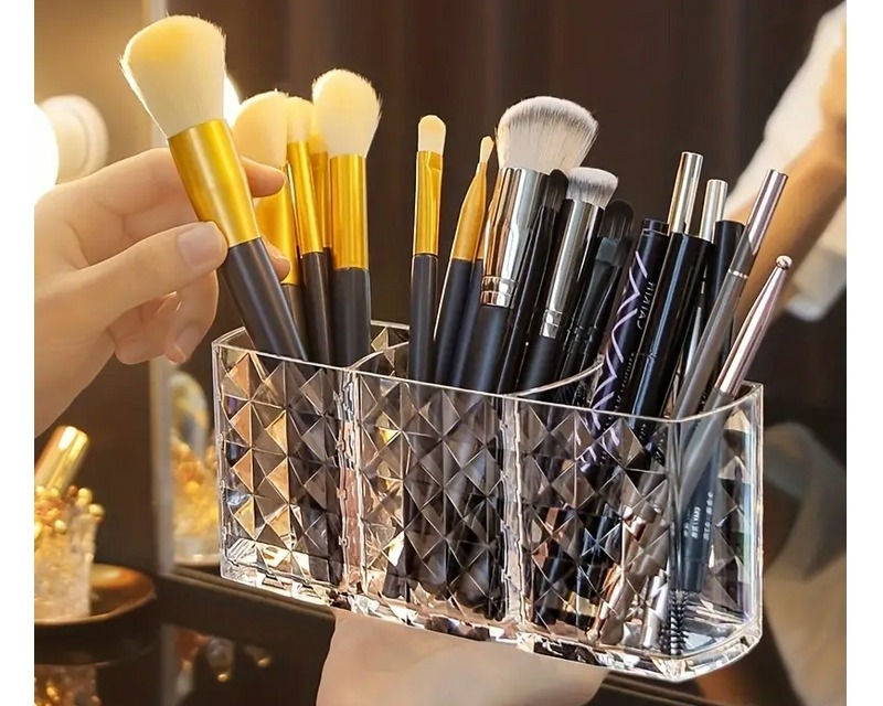 Space Clear Makeup Brush Holder Organizer for sale online in USA for US $1 Free Shipping