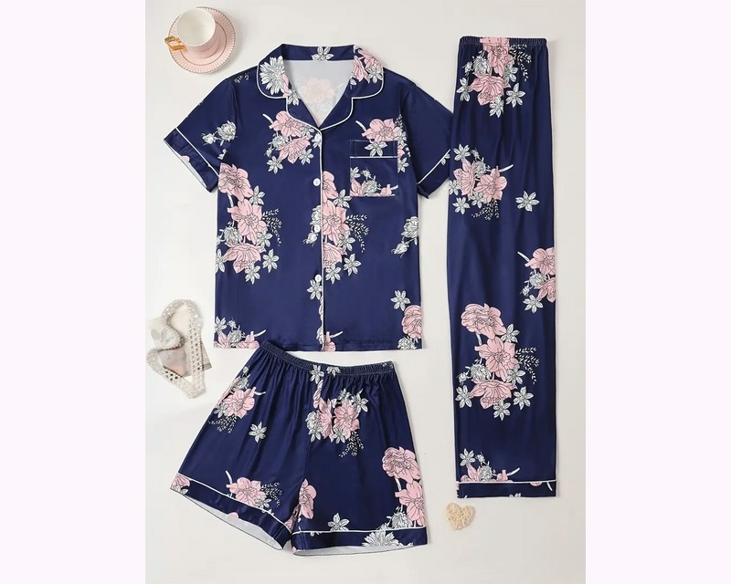 Women’s Floral Print Mature Pajama Set for sale online in USA for US $12 Free Shipping