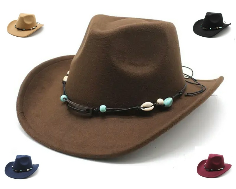 Western Cowboy Woolen Wide Brim Hat for sale online in USA for US $19 Free Shipping at Home