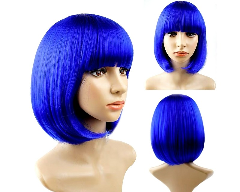 short blue wig on sale online for US $7 Free Shipping at Home