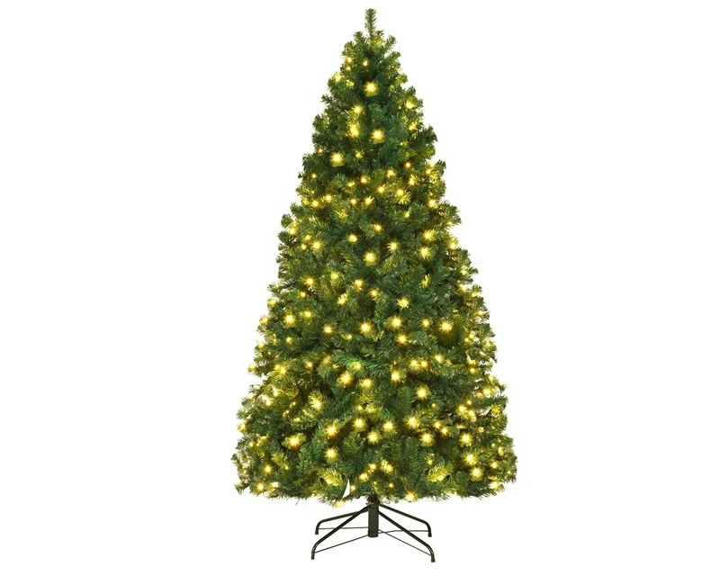 Costway 7ft Pre-Lit PVC Christmas Tree - 300 LED Lights, Free Shipping, Only $69