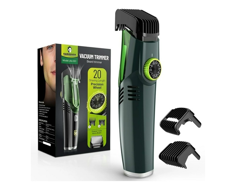 Nogroa Vacuum Beard Trimmer for Men – Cordless Electric Shaver with 20 Trim Settings, Built-in Vacuum, Self-Sharpening Steel Blades, IPX6 Waterproof, Rechargeable, Includes 2 Combs, $27 with Free Shipping in the USA