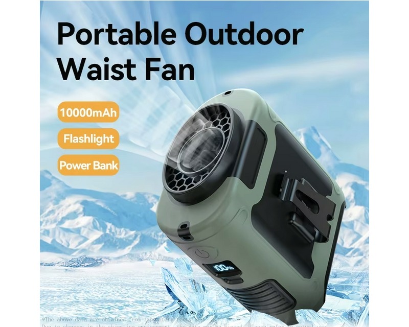 20000mAh Outdoor Portable Waist Fan with LED & Power Bank – Only $20 with Free Shipping in the USA