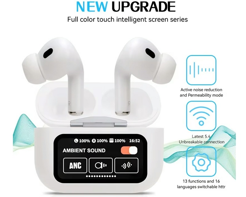 Buy Bluetooth Wireless Earphones with Touch Screen, ANC Noise Reduction, Ultra-Long Battery Life for $12 – Free Shipping to Your Home in the USA