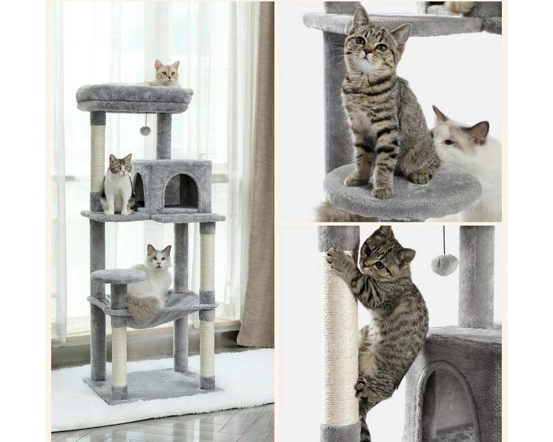 Cat Tree for Indoor Cats - 5-Level Tower for Large Cats, Hammock, Scratching Posts, $43 with Free Shipping