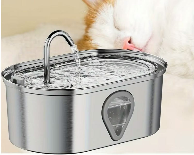 3.5L Large Capacity Stainless Steel Pet Water Dispenser Fountain for Cats & Dogs - Automatic with LED Lighting, Hygienic, Easy to Clean, Free Shipping in the USA for Only $17