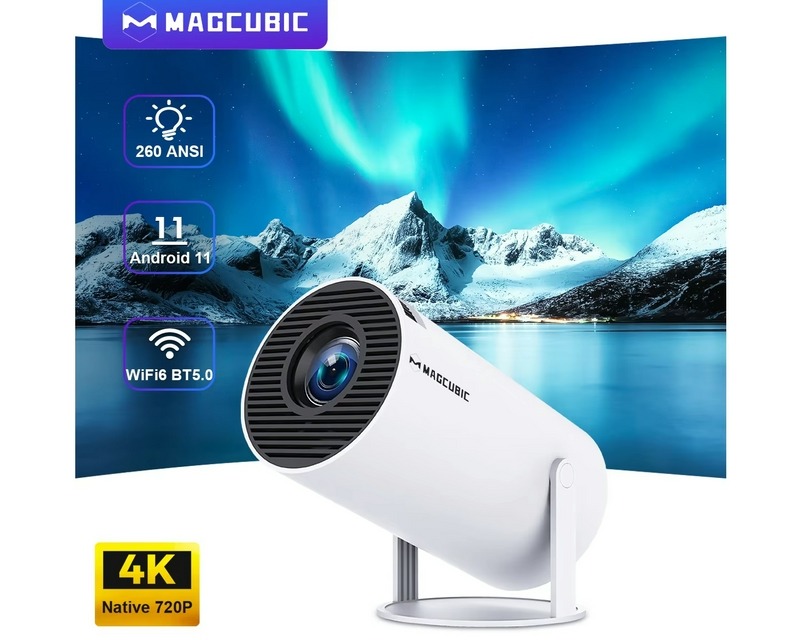 Magcubic 4K Wifi6 Projector Android 11 260 ANSI, Dual Wifi, BT5.0, 1280x720P HD, Portable Home Cinema Projector for Outdoor and Indoor Use - Just $36 with Free Shipping to Your Home