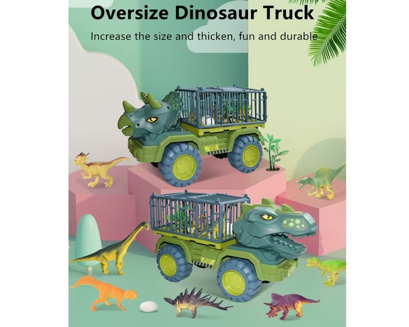 Childrens Construction Toy Dinosaur Excavator Dump Truck - Educational DIY Model Car for Kids, Only $6 with Free Shipping!