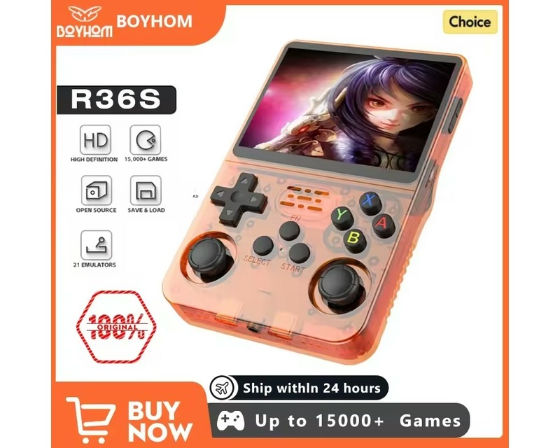 R36S Retro Handheld Video Game Console 3-5 Inch IPS Screen - 64GB-128GB, Only $30 with Free Shipping in the USA